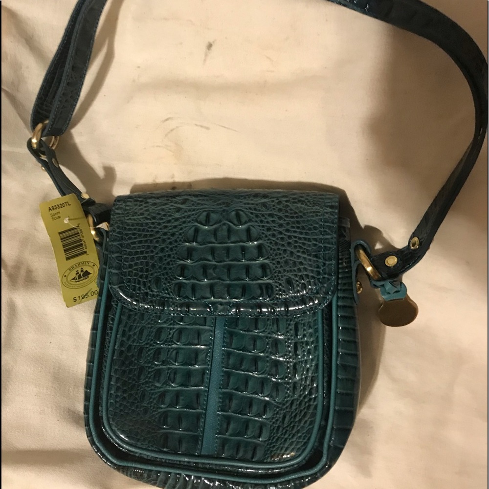 New Brahmin Teal leather bag,
